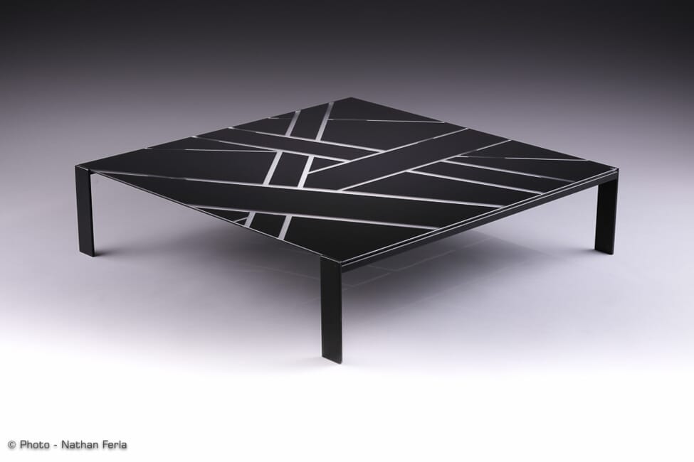 packshot - table basse carré noire