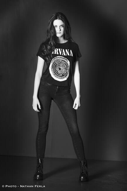 photographe de mode tee-shirt Nirvana